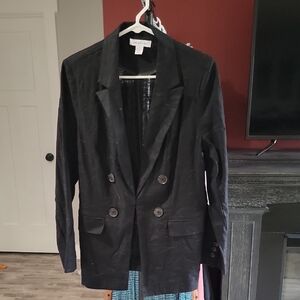 Black Double-Breasted Women's Blazer